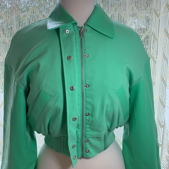 💚💚 ROTATE by Birger Christensen Cropped Bomber Jacket - Mint Green 💚💚 - Picture 9 of 17